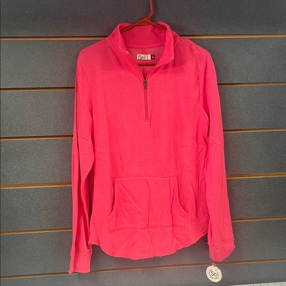SO Vibrant Pink Women's Quarter-Zip Sweatshirt